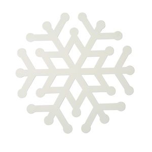 Holiday Time Kitchen Powder Coated Carbon Steel Trivet Mat in Snowflake White